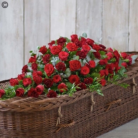 Red Rose and Carnation Casket Spray